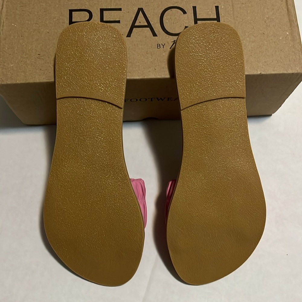 BEACH Pink Ruched Slide Sandals for Women - Picture 8 of 8